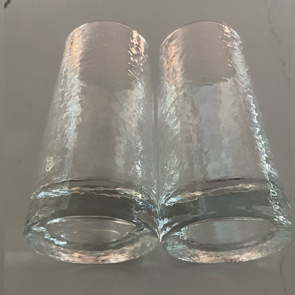 Textured Clear Beverage Glasses, Set of 2